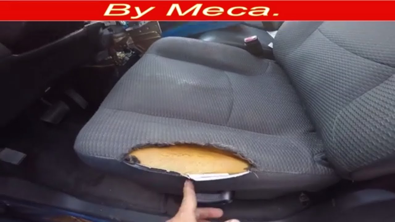 How to fix a torn car seat and repair the foam English audio. Car upholster.